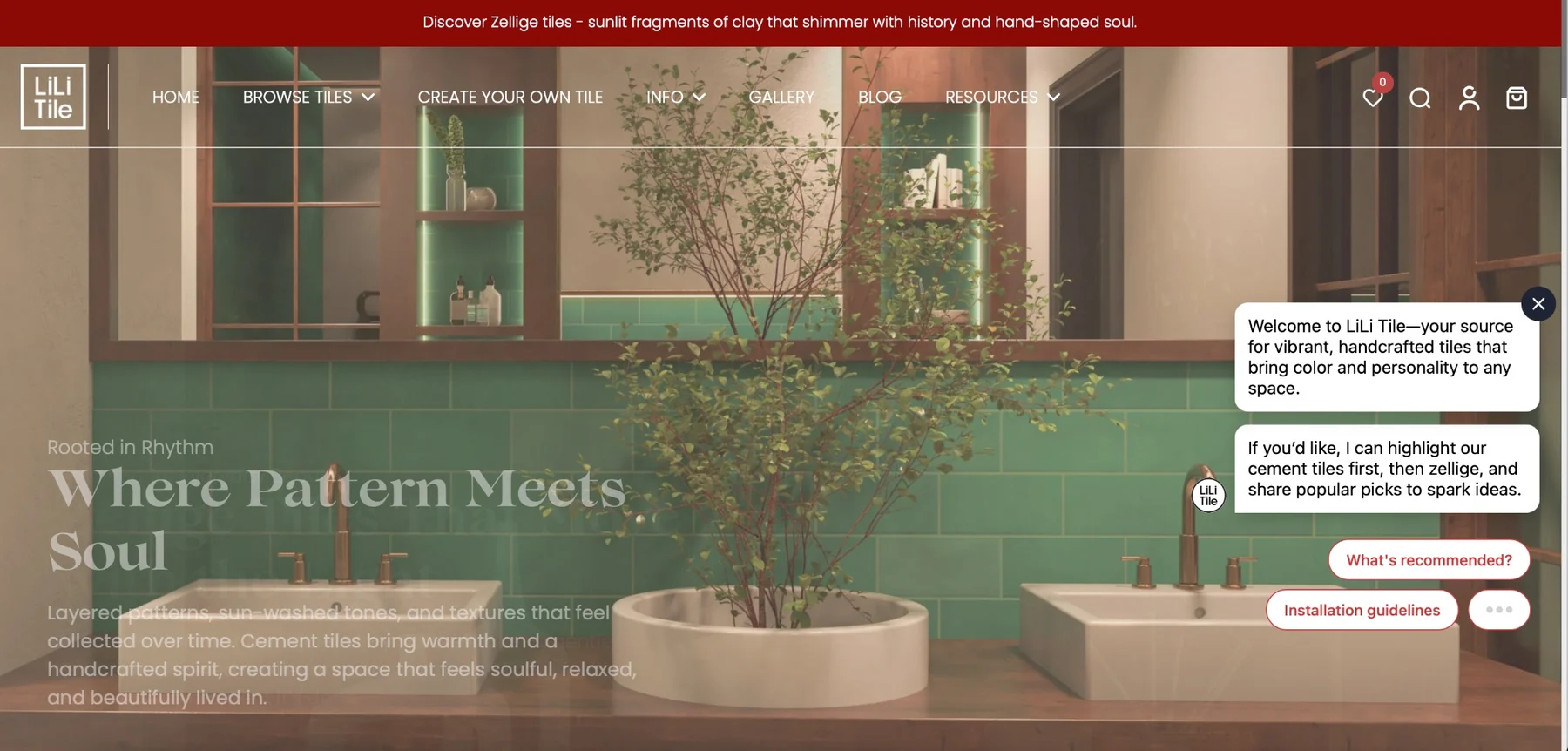 LilyTiles homepage screenshot